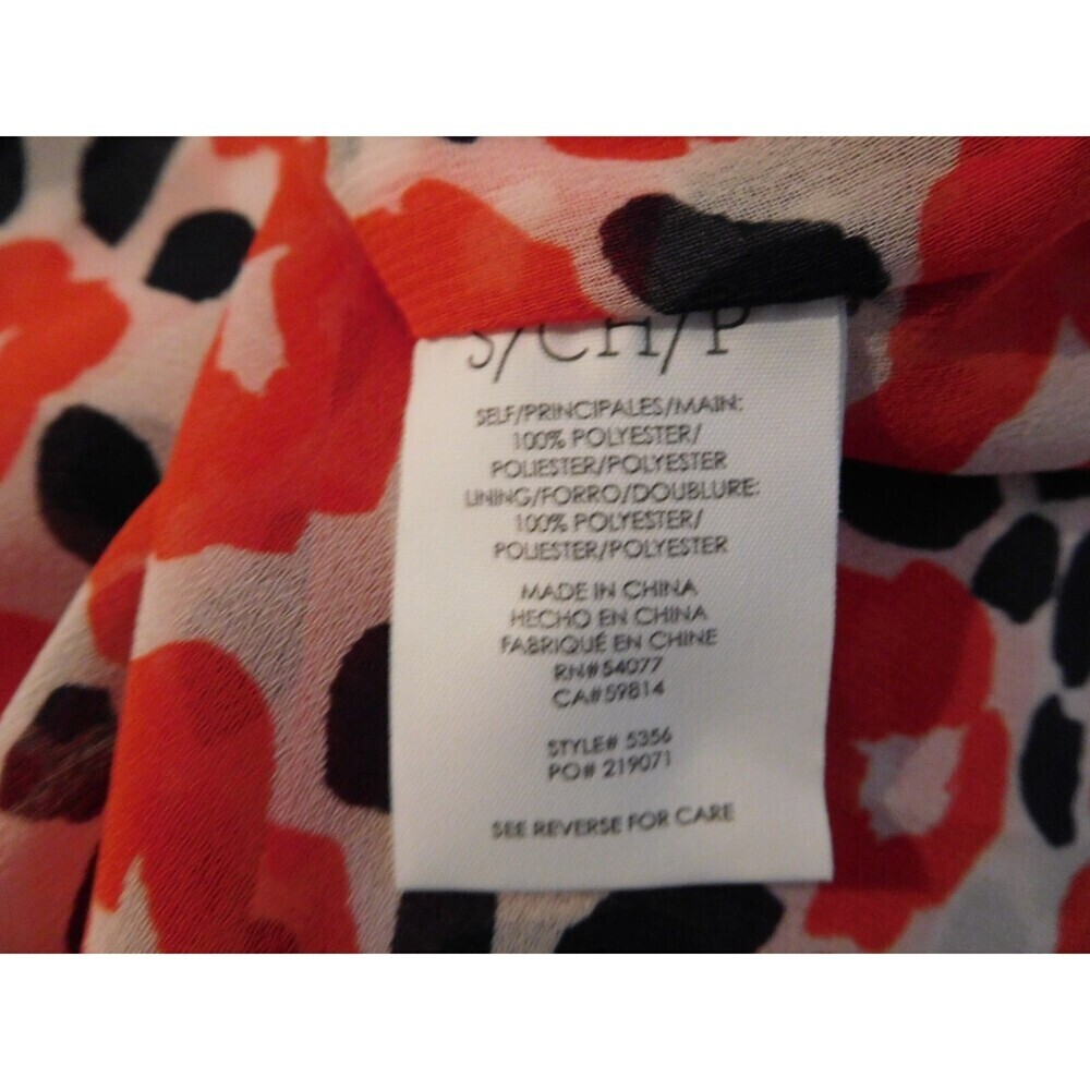 Cabi # 5356 "Flipside Blouse" Floral Print V-Neck Sleeveless Ruffle Blouse SMALL - Picture 9 of 10